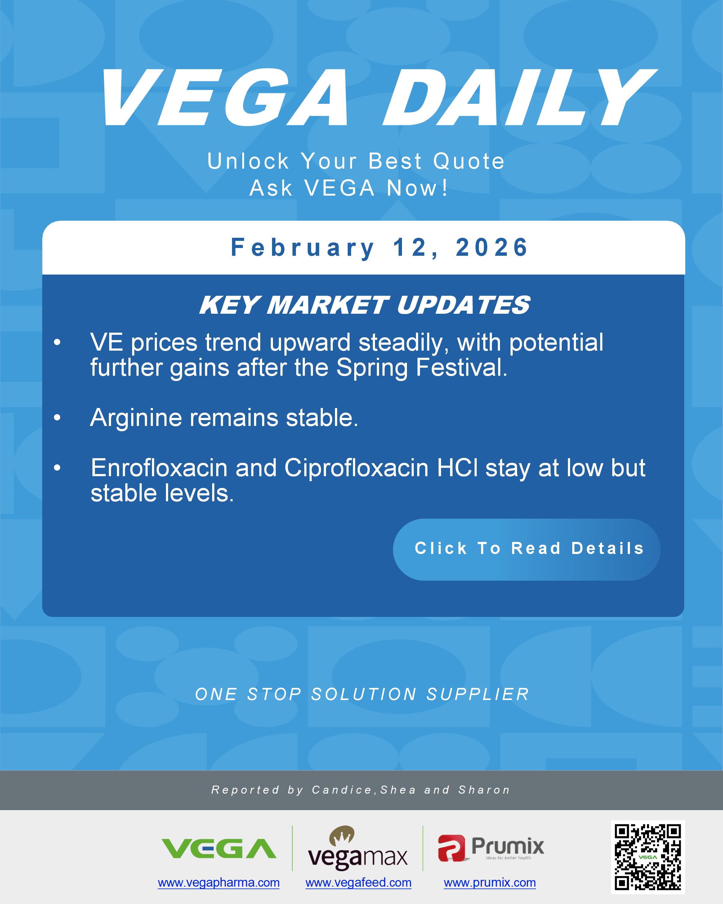 VEGA Daily Dated on February 12th 2026 Vitamin Amino Acid APl Food Additives.jpg